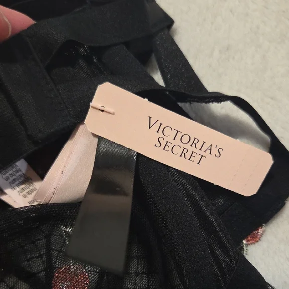 Victoria's Secret Black Bra with Red Cherry Embroidery - Picture 2 of 6